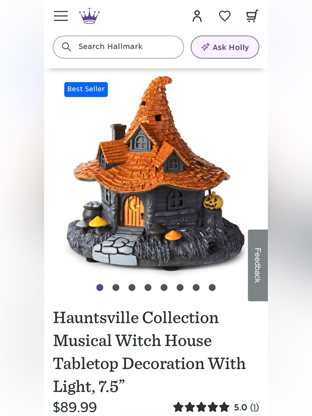 Hallmark Hauntsville Musical Witch House – Orange & Gray